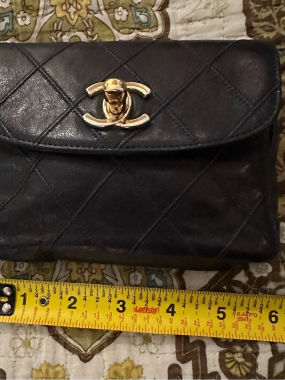 CHANEL Black Quilted Lambskin Crossbody Bag with Gold CC Hardware